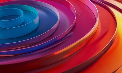 Canvas Print - Concentric circles with gradient colors, Video