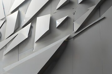 Wall Mural - Abstract white and grey modern geometric shape with futuristic concept background Generative AI