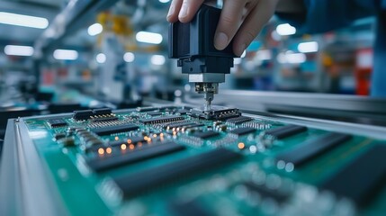 Wall Mural - Tech Factory Circuit Board Manufacturing