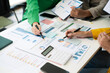 © NINENII - Business meeting time.  account managers crew working with new startup project. Idea presentation, analyze plans.