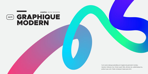 Poster - Wavy shape with Gradient colors. Vector illustration.	
