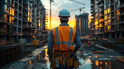 Sticker - Construction Worker Admiring the Sunset