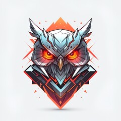 Wall Mural - Cyberpunk Owl: A Futuristic and Stylized Avian Illustration