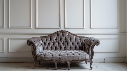 Wall Mural - Vintage sofa chair against a white room's wall