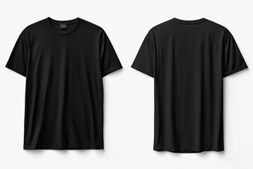 Poster - Black Tshirt Mockup Front and Back Isolated created with Generative AI