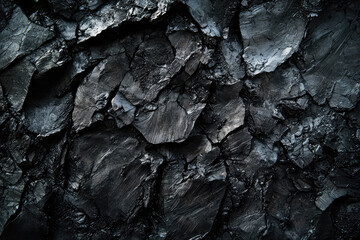 Wall Mural - Dark & Gritty: A Close-Up of Coal's Raw Texture