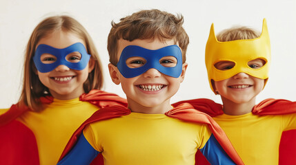 Wall Mural - Happy superkids, superhero, friendship