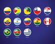© DINESH MADUSANKA - South America flags of countries as badges
