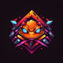 Wall Mural - Cyberpunk Frog Logo