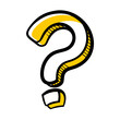 © Olga - Illustrative question mark icon in a creative style for inquiry and curiosity concepts