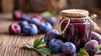 Homemade Plum Jam with Fresh Plums