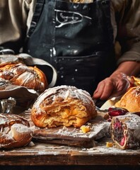 Wall Mural - baker is preparing batch bread