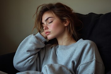 Poster - Young Woman Resting in a Chair