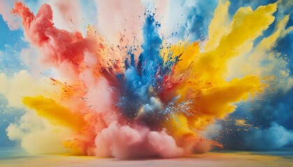 Wall Mural - A large multicolored paint explosion