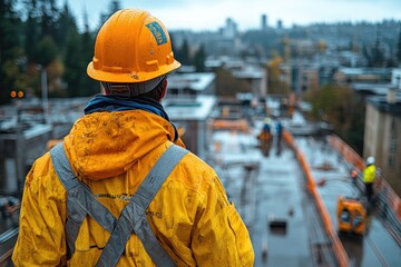 Sticker - Construction Worker Overlooking a City