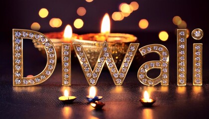 Canvas Print - Happy Diwali Poster with Diya Lamp Poster Design