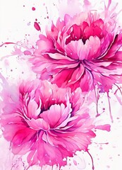 Wall Mural - pink flowers on white background