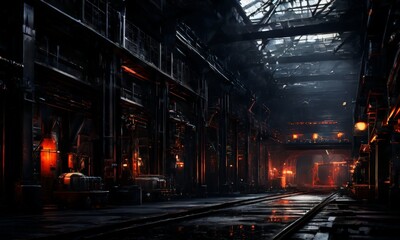 Wall Mural - dark industrial area