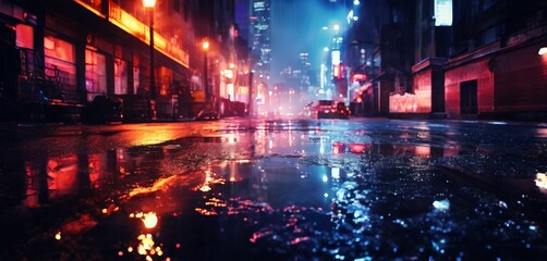 Wall Mural - rainy night in the city