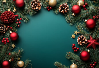 Wall Mural - Decorative christmas background. Free space for text