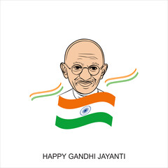 Wall Mural - Gandhi Jayanti is an event celebrated in India to mark the birth anniversary of Mahatma Gandhi, vector design 