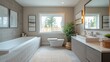 © Alienmarsh - Modern Bathroom with Natural Light and Minimalist Design