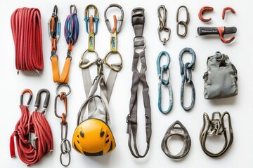 Rock climbing gear safety equipment set