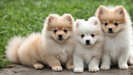 Poster - cute spitz puppies