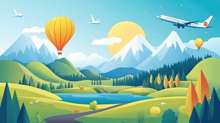 Wall Mural - graphic resource for travel and vacation	