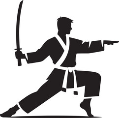 Karate silhouette vector illustration isolated on a white background