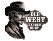 © Abdulla - Vintage Western Barber Shop Logo with Cowboy Illustration