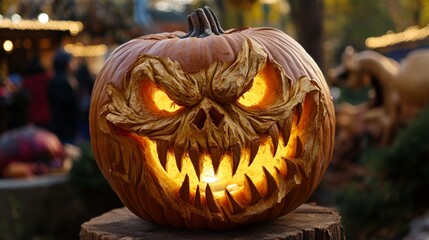 Monster's pumpkin head