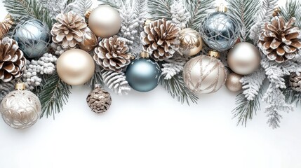 Holiday decor isolated on white.