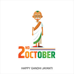 Wall Mural - Gandhi Jayanti is an event celebrated in India to mark the birth anniversary of Mahatma Gandhi, vector design 