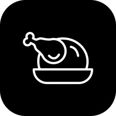 Sticker - Roast Chicken Vector Icon Design