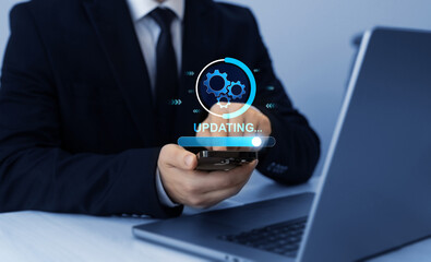 developer who developed a new version to improve your software.operating upgrade system. process of 