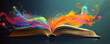 © AI_images_for_people - An open book with colorful abstract shapes rising from its pages, symbolizing creativity and boundless imagination.