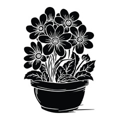 Wall Mural - Hand Drawing style of flower vase vector. It is suitable for flowers or plants icon, sign or symbol.