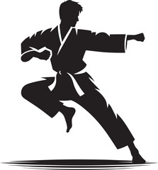 Karate silhouette vector illustration isolated on a white background