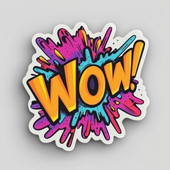 Die-cut sticker with a Wow! element, generated AI