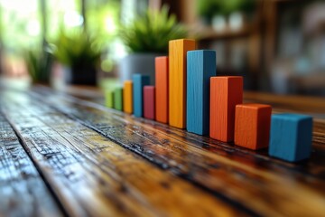 Wall Mural - business plan presentation with a bar graph showing projected revenue growth, copy space for stock p