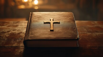 A Holy Bible with a cross icon, representing the word of God.