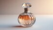 © Benjawan - A glass perfume bottle, clear and elegant, minimalist design, luxury fragrance, isolated on white background