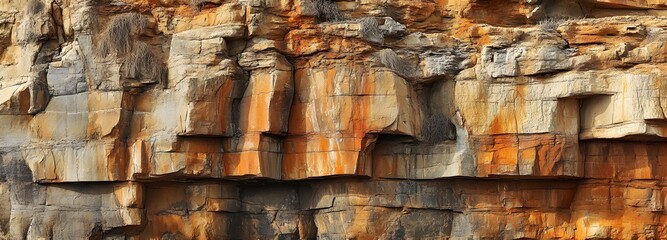 Wall Mural - 117. Rugged cliff face with natural erosion patterns