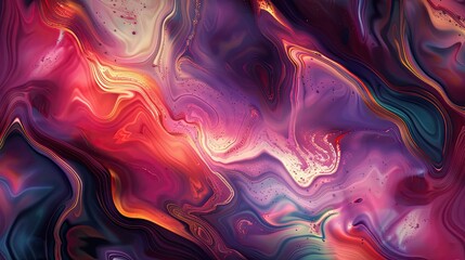 Canvas Print - Abstract liquid effects in muted colors with glowing highlights background