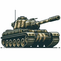 Battle Tank vector illustration isolated on a white background military vehicle