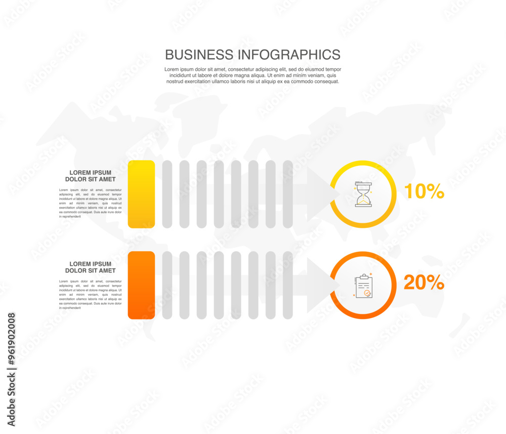 bar chart, chart, decrease, downward, graph,... Presentation of modern vector infographic. Business template with 2 ...