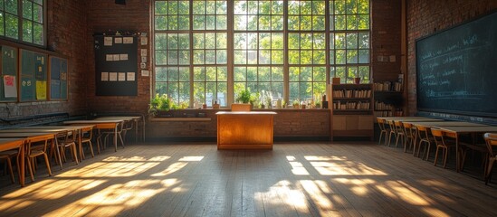 Poster - Sunlight Streaming Through a Classroom Window