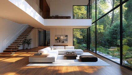 Sticker - Modern Living Room with Panoramic Views