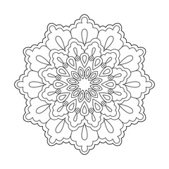 Wall Mural - Mandala floral back coloring book page for kids book